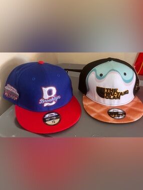 2 new york size 7 1/2 fitted hat bundle brookyn negro league wu tang rap hip hop